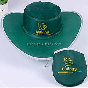 Wholesale Custom Printed High Quality Waterproof Polyester Foldable Cowboy Hat Promotional Hats & Caps