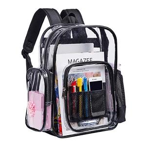 <strong>Clear</strong> <strong>Backpacks</strong> Heavy Duty Transparent PVC <strong>Backpack</strong> Freeze-Proof See Through Bookbag with Adjustable Straps for Work - Product Image 1