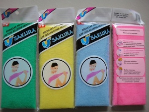 Campioni gratuiti Esfoliante 100% di Nylon <span class=keywords><strong>Telo</strong></span> da bagno <span class=keywords><strong>Doccia</strong></span> di Stoffa Da Bagno Panno di Lavaggio Del Corpo - Product Image 5