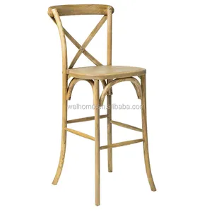 木质餐椅交叉背酒吧凳餐椅