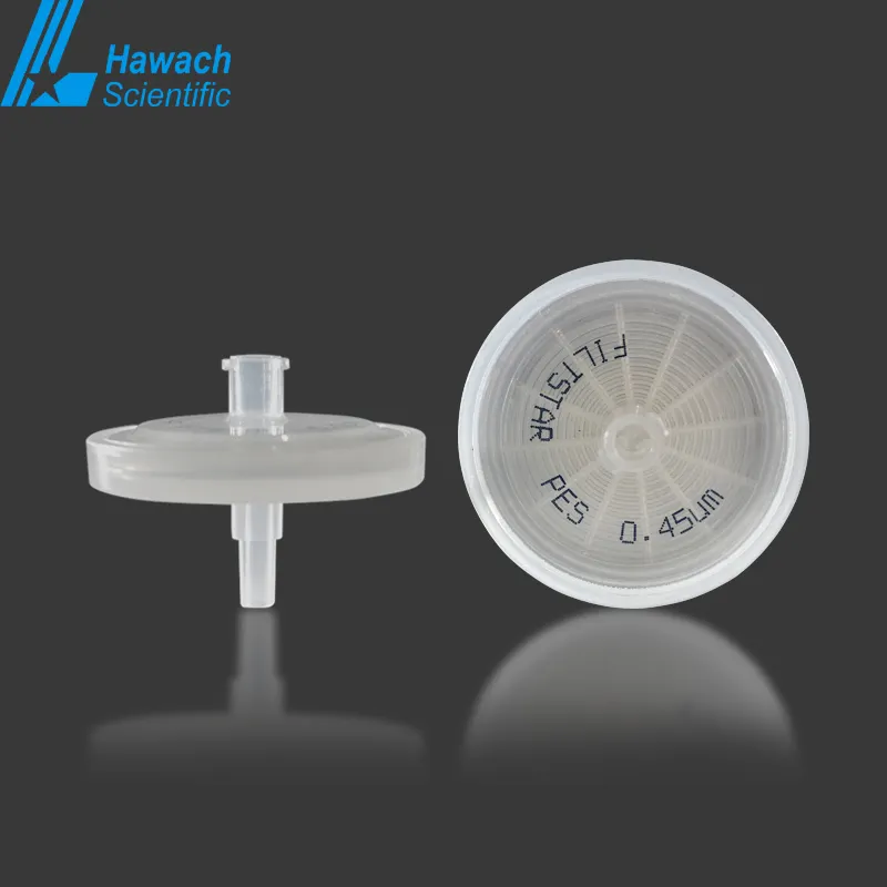 Syringe Filters With Pes Membrane 13mm 25mm Wheel Syringe Filter With 0.22 0.45 Micron Membrane Pes Syringe Filter