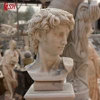 Buste de David en marbre sculpté à la main, taille personnalisée, couleur blanche, décoration SH-SHENGHUA, 1 pièce, style occidental