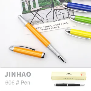 Jinhao ब्रांड 606 # रंगीन फाउंटेन पेन चीनी नवीनता छात्रों के लिए अतिरिक्त ठीक निब स्याही फाउंटेन पेन प्रचारक उपहार