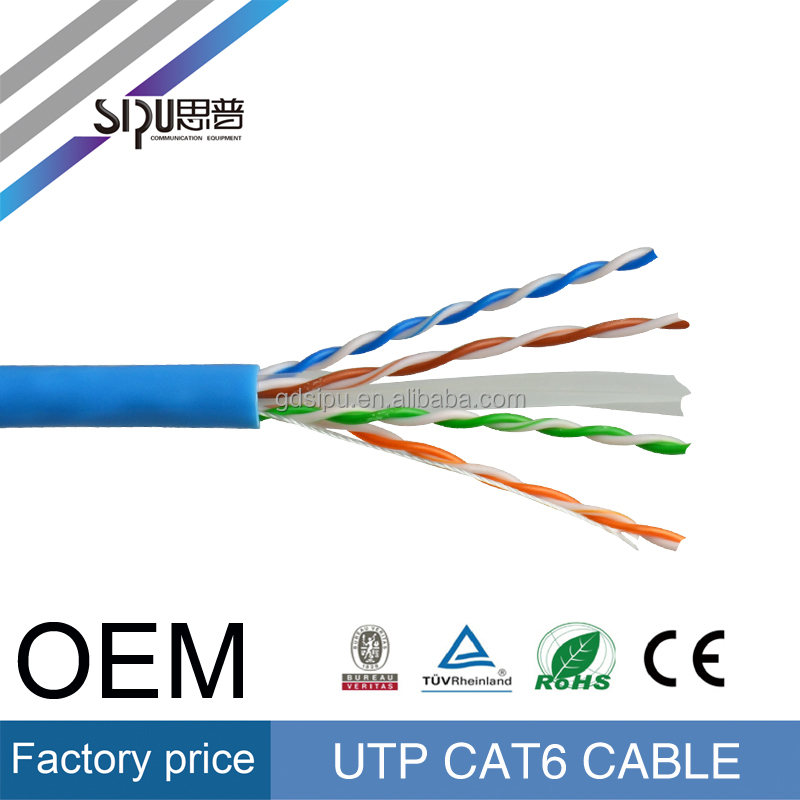 SIPU высокое качество utp 23AWG телекоммуникационный CU материал 4 пара защита интернет лучший цена cat6 lan кабель