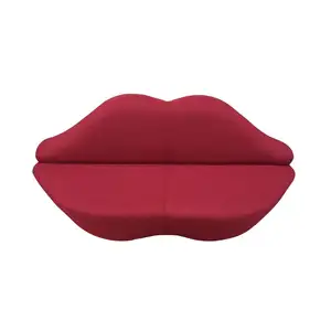 Sofá realicac bocca moderno barato sofá de lábios vermelhos mkfc03