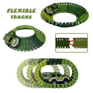 Pista da Corsa per Dinosauri Mondo dei Dinosauri Ponte Crea una Strada Set Giocattolo 142 Pezzi con Auto e Pista Flessibile - Product Image 5