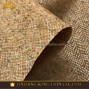 Patrón de la serpiente de cuero natural <span class=keywords><strong>material</strong></span> de la tela de corcho para la tapa - Product Image 1