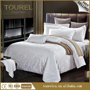 Yangzhou-ropa de cama decorativa para Hotel, juego de cama Jacquard, 100% poliéster, Queen