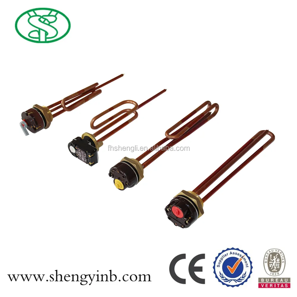 electric resistance water heater heating element with thermostat