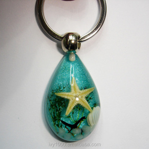 Colore diverso metallo acrilico trasparente portachiavi auto con reale sea star di cristallo promozionale portachiavi keys - Product Image 5