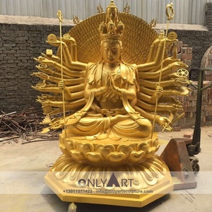 Yüksek kaliteli el işi tapınak heykel yaşam boyutu uzanmış bronz buda heykeli - Product Image 3