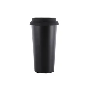 Flacon à double paroi de 16oz 500ml avec logo personnalisé tasse à café de voyage isolée sous vide en acier inoxydable avec couvercle en silicone