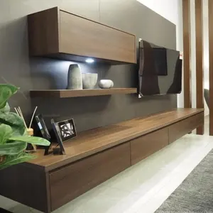 Modern Lacquer Modular Dinding TV Desain Kabinet dengan Penyimpanan Lemari Dinding