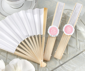 Éventail en papier personnalisé avec logo, fabriqué en Chine, plusieurs couleurs, étiquette personnalisée, éventail en papier manuel pour mariage, fête, cadeau - Product Image 2