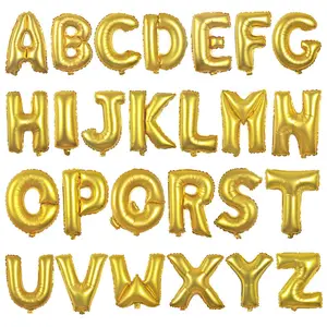 al por mayor oro plata hoja alfabeto carta globo para feliz cumpleaños fiesta decoración