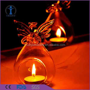 Fait à la main décor belle <span class=keywords><strong>ange</strong></span> en verre bougeoir - Product Image 4