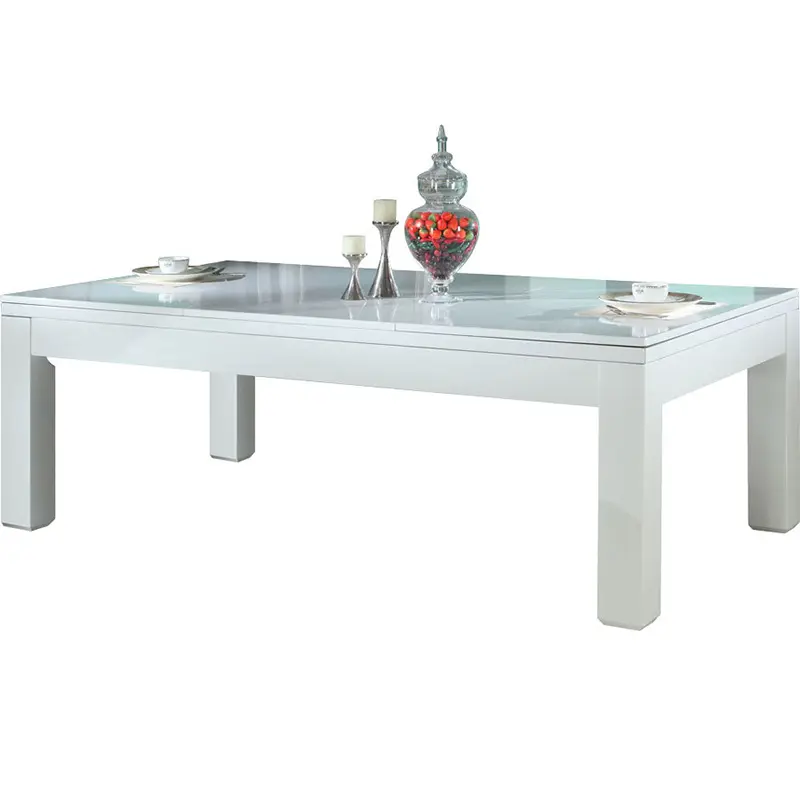 Лидер продаж, многофункциональный обеденный стол 3 в 1 белого цвета, дешевый, 7 футов, 8 футов, 9 футов, из массива дерева