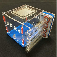 Cage en acrylique pour répulsif, boîtier pour insectes, nid d'alimentation, nid de ferme, 4 Tubes de Test