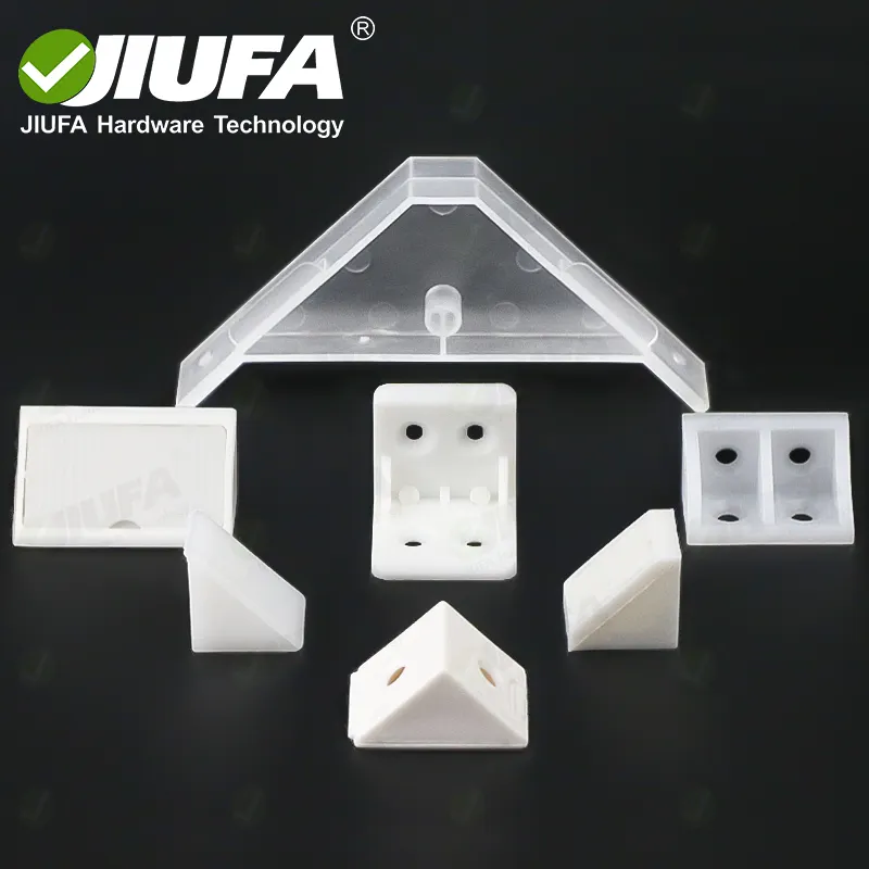JIUFA 가구 하드웨어 플라스틱 코너 커넥터 각도 조인트 브래킷