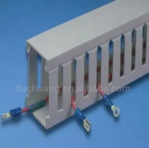 Đầy Đủ Kích Thước Điện PVC Xám Hệ Thống Dây Điện Duct Slotted Nhựa Cable Trunking