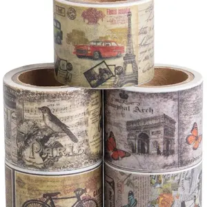 colorful library of books washi tape set antique vintage style washi tape