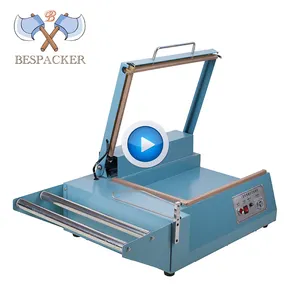 Bespacker FQL-380 manual L bar sealing and cutting machine connect with heat shrinkable packaging wrapping machine