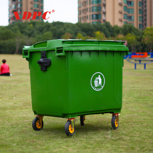 Nhựa Ngoài Trời Quảng Trường Tái Chế Đạp Bụi Thùng Với Bánh Xe Và Khóa Nắp - Product Image 2