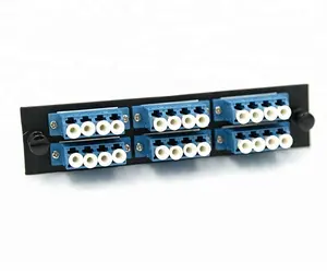 1U 6 Porta 12 Porta De Fibra Óptica Adaptador Adaptador do Conector do Painel Carregado Placa Rack Patch Panel Com Adaptadores