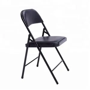 Silla Plegable Negra a Bajo Precio Sillas Plegables de Estudio de Alta Calidad Silla Individual de Cuero para Estudiante de Mobiliario Escolar - Product Image 1