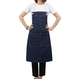 Grembiule da Lavoro <span class=keywords><strong>in</strong></span> Denim Resistente per Parrucchieri e Barbieri con Tasche Regolabile per Uomini e Donne - Product Image 2