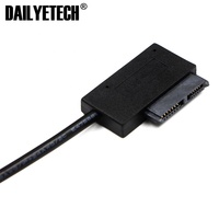 Câble adaptateur USB 2.0 à Mini Sata II 7 + 6 13 broches, convertisseur pour lecteur pour ordinateur portable de CD et DVD de format fin