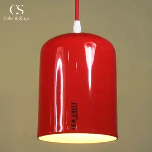 ODM OEM welcomed red kitchen porcelain hanging lamp modern round shape pendant light