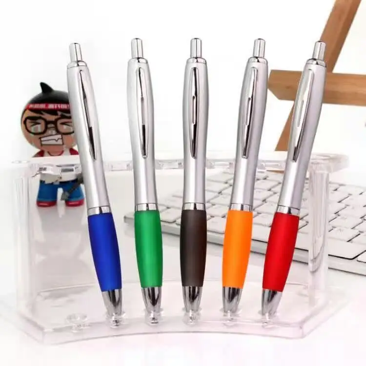 OEM Logo kecil MOQ dicetak promosi pulpen murah pena hitam grosir kosong plastik pena baru