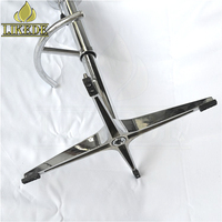 Base de tabouret de bar pivotante réglable en hauteur en aluminium à 4 branches avec repose-pieds