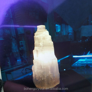 Venta al por mayor blanco natural <span class=keywords><strong>selenita</strong></span> cristal claro yeso piedra áspera satén SPAR Luz - Product Image 6