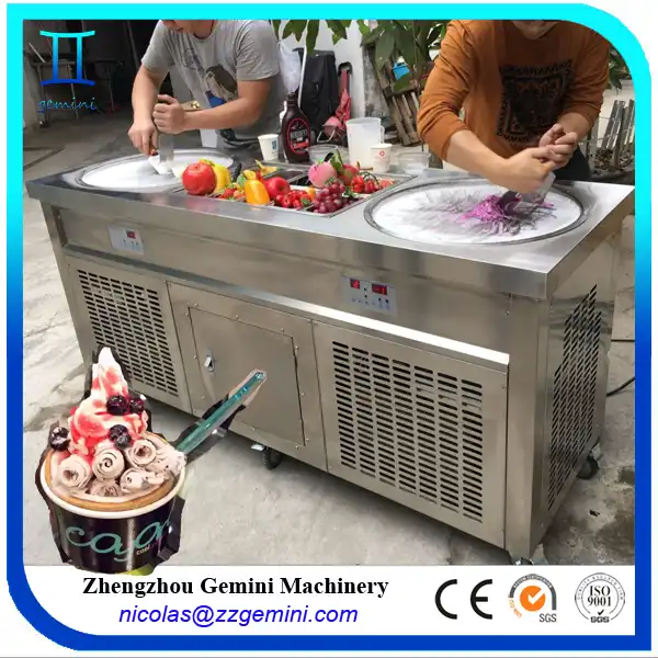 Fried Ice Cream Machine with Digital Meter Flat Pan Double Pan Rolled Fried Ice  Roll Pan Machine - China Fried Ice Cream Machine, Fried Ice Cream Maker