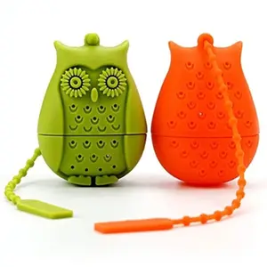 BHD Fashion Style Popular Owl Shape Tea Infuser BPA Free Food Grade Unique Design Funny Cute Owl Silicone Animal Infusers