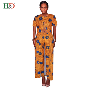 H & D colores del pantalón abrigos señoras de encargo vestidos de moda cera Real Africana Sanhe calidad cera tela con imágenes - Product Image 2