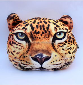 3D peluche chat <span class=keywords><strong>tigre</strong></span> léopard tête coussin en forme d'oreiller pour canapé chaise coussin animal - Product Image 3