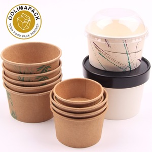 Zuppa calda di cibo di carta usa e getta ciotola con coperchio, pastello zuppiera con coperchio - Product Image 6