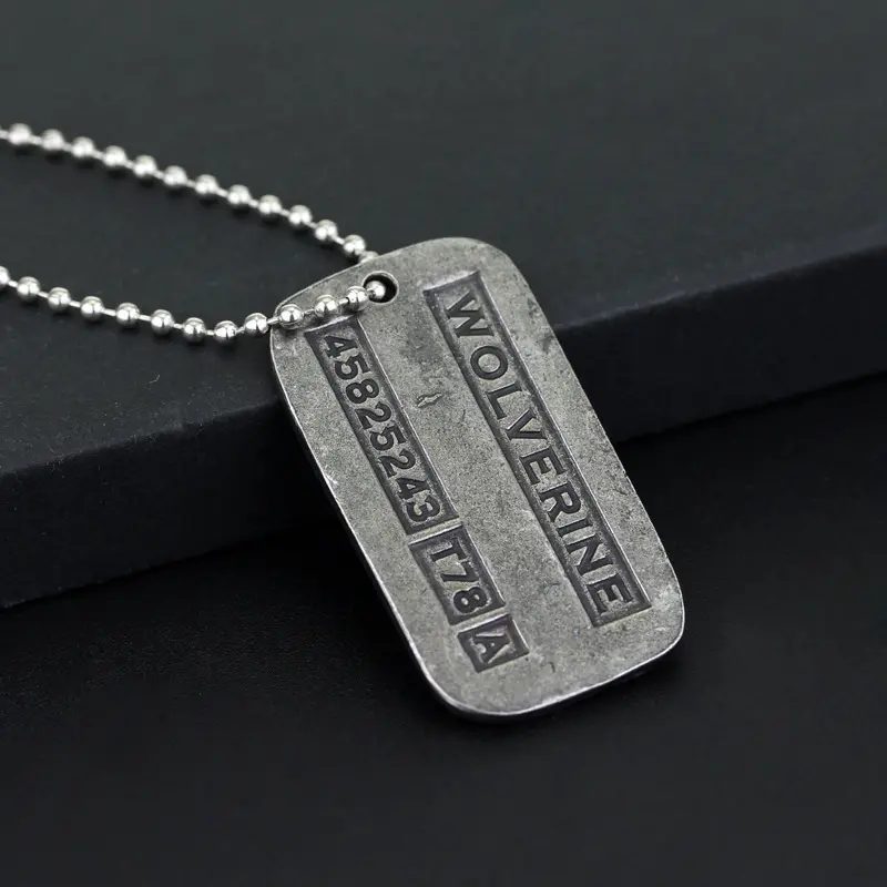 X-Men Wolverine Logan Chải Thép Đúp Dog Tag Mặt Dây Chuyền Vòng Cổ