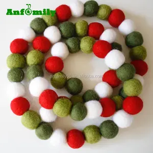 Filz ball Vintage Weihnachten Pom Pom Garland Holiday Mantle Decor