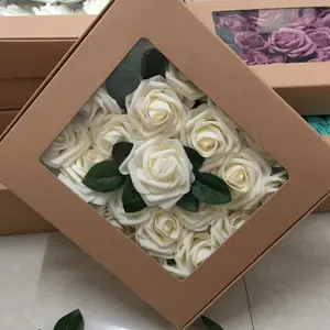 Fcf1101 Kunstbloemen Echt Uitziende Schuim Rozen Met Stengels Schuim Bloemen Voor Diy Bruidsboeketten Bruidsdouche