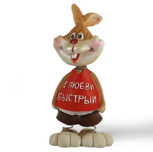 Harz kaninchen benutzerdefinierte statue polyresin figurine hare bobble kopf