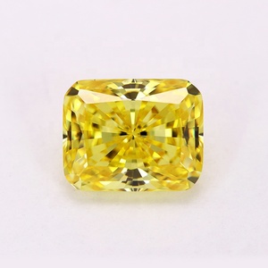 Circonia cúbica de corte radiante, piedras sueltas de <span class=keywords><strong>zirconia</strong></span> cúbica, color amarillo canario, grado 5A, pulido a mano - Product Image 2