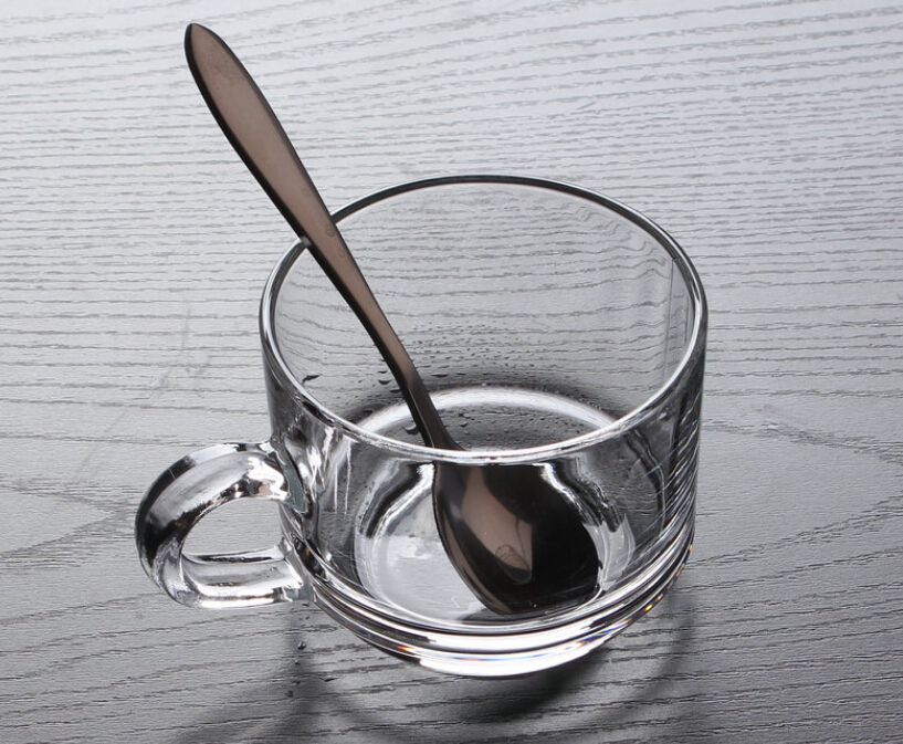 Glass coffee cup and saucer set