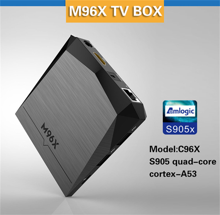 M96X inteligente Android 6.0 tv box 2G + 8G S905X Amlogic Quad Core Kodi 16.1 Mejor Reproductor Multimedia