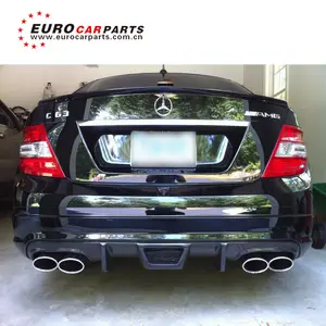 W204 serat karbon diffuser belakang spoiler untuk c-class c63-vosreiner gaya 