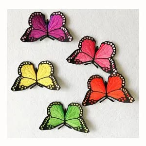 Factory Direct New Design Colorful Butterfly Applique Cloth Cheap Butterfly Embroidery Patch Applique Patches Embroidery