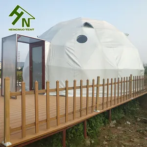 中国供应商酒店露营预制帐篷度假村 Glamping Geodesic 圆顶帐篷与天窗